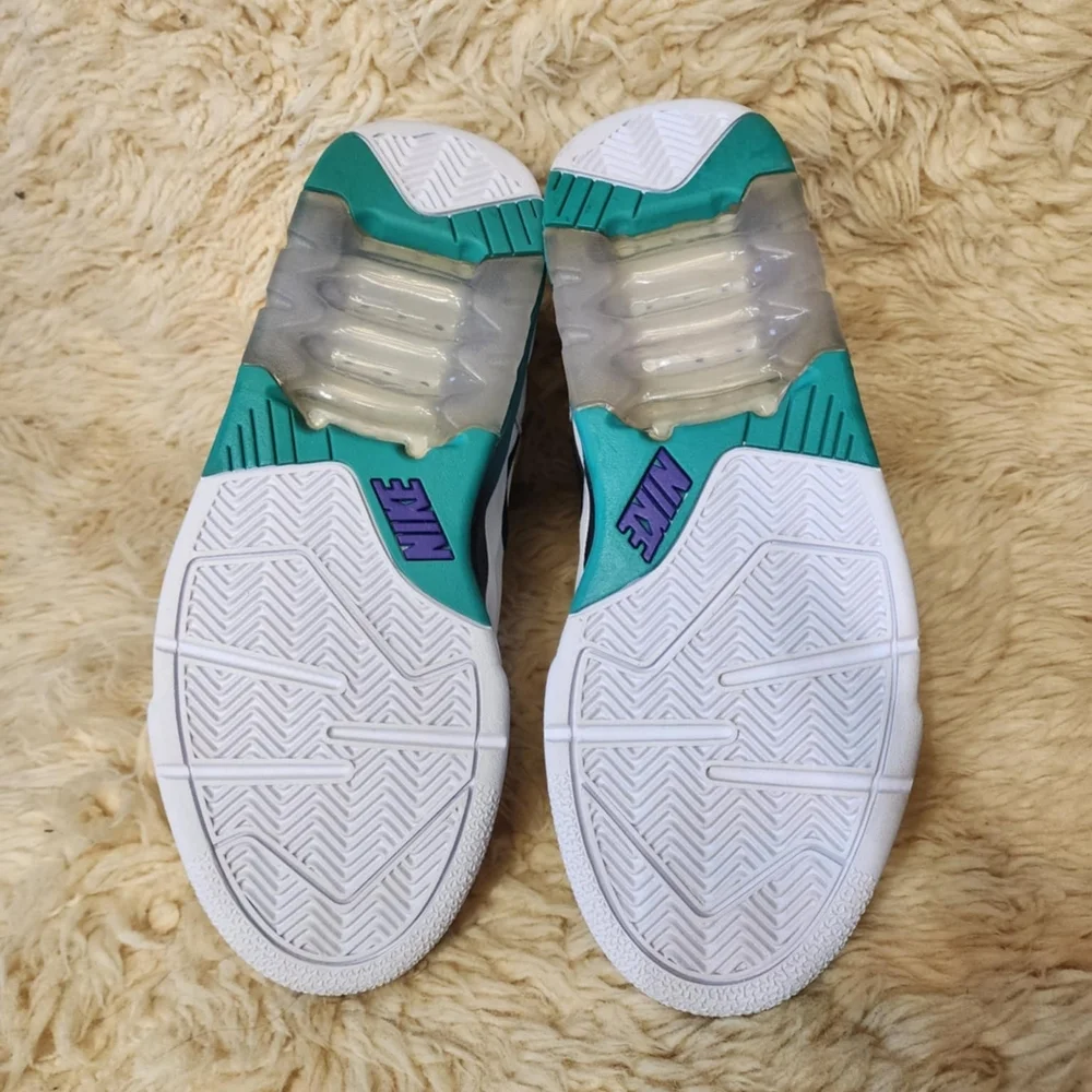 Nike White‎ and Teal High-Top Sneakers